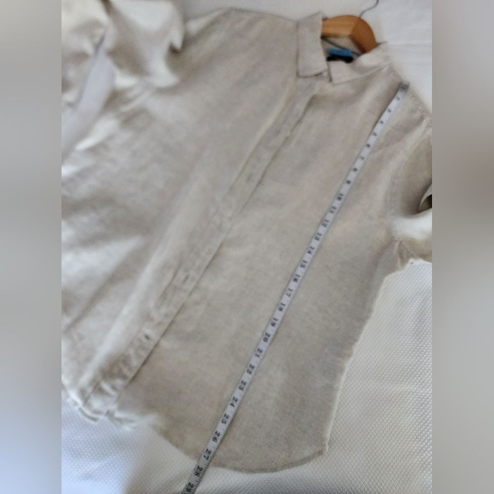 J. Crew Baird McNutt Light Tan Button Down Linen  Shirt - Picture 7 of 11